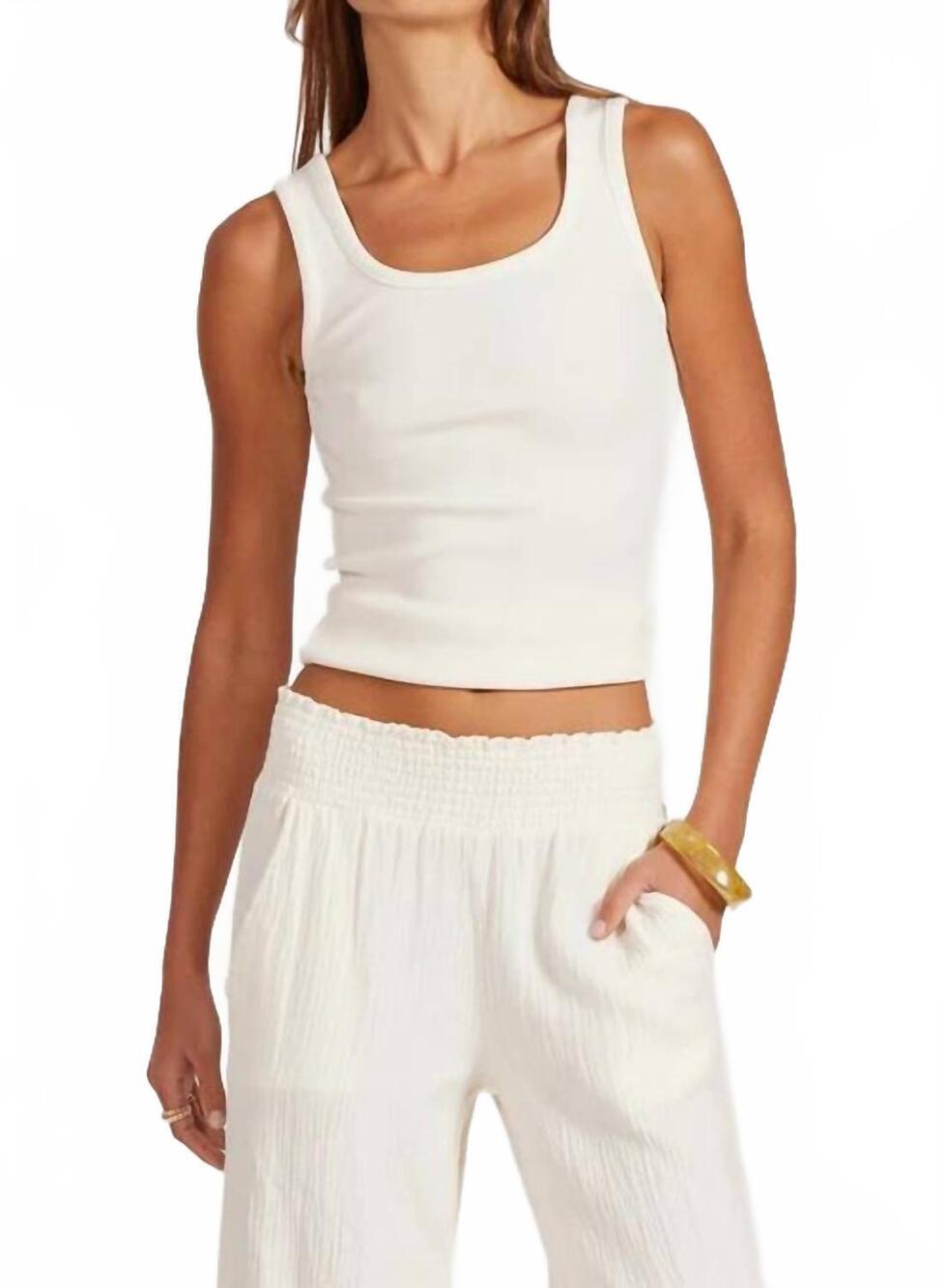NEW BOBI scoop neck tank top in linen